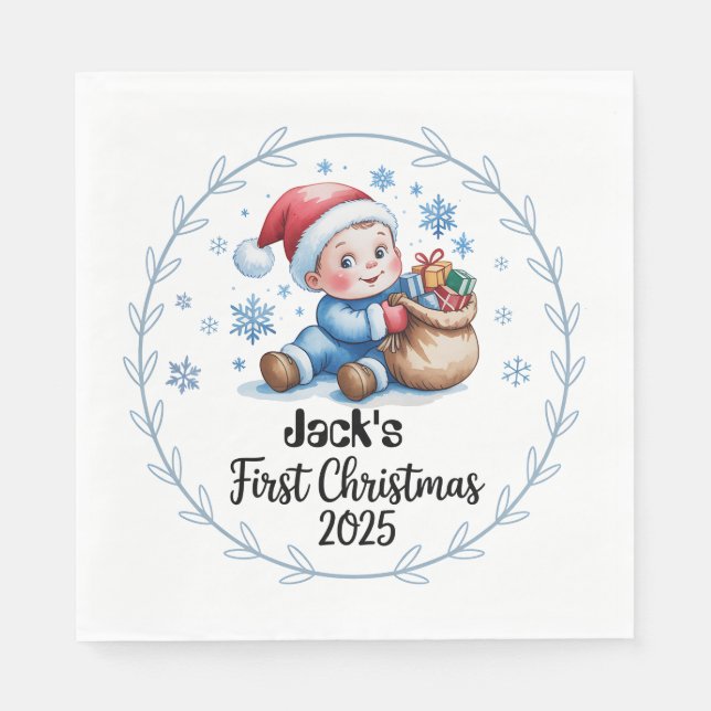 Paper Napkin-Baby’s First Christmas Napkins (Front)