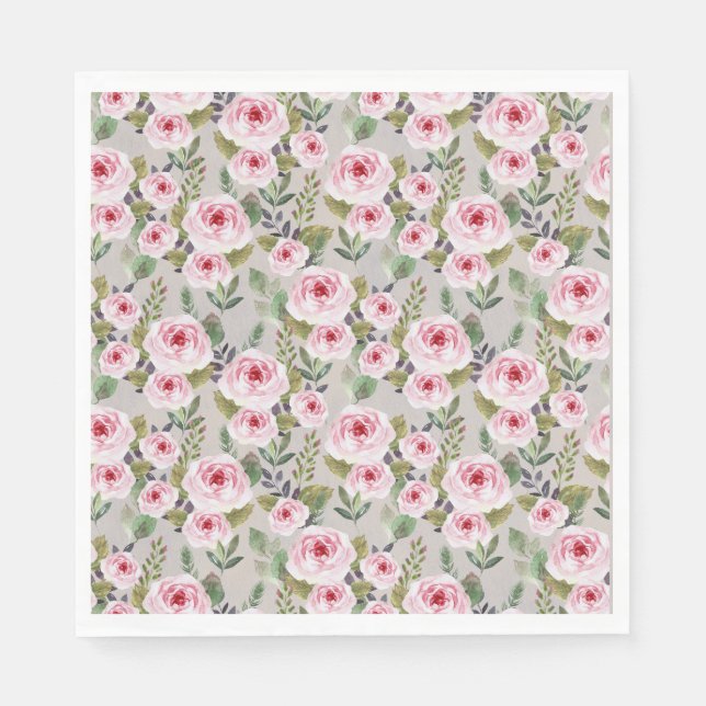 Paper napkin baby shower with cute design. (Front)