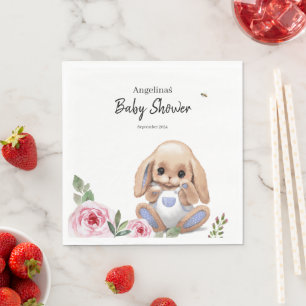 Paper napkin baby shower with cute design.