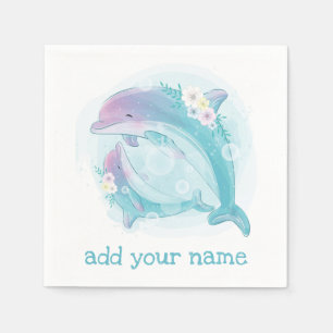 PAPER NAPKIN : BIRTHDAY PARTY : DOLPHINS