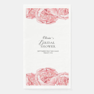 Paper Napkin Bridal Shower Peonies