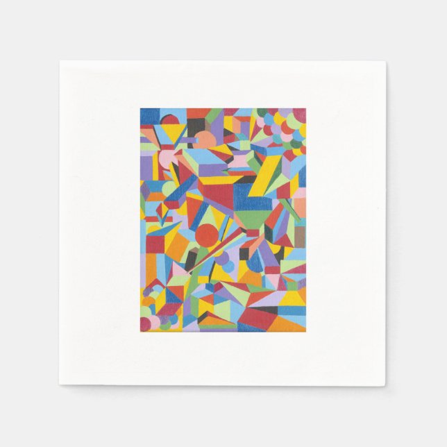 Paper Napkin Bright Bold Fun Design from Fine Art  (Front)