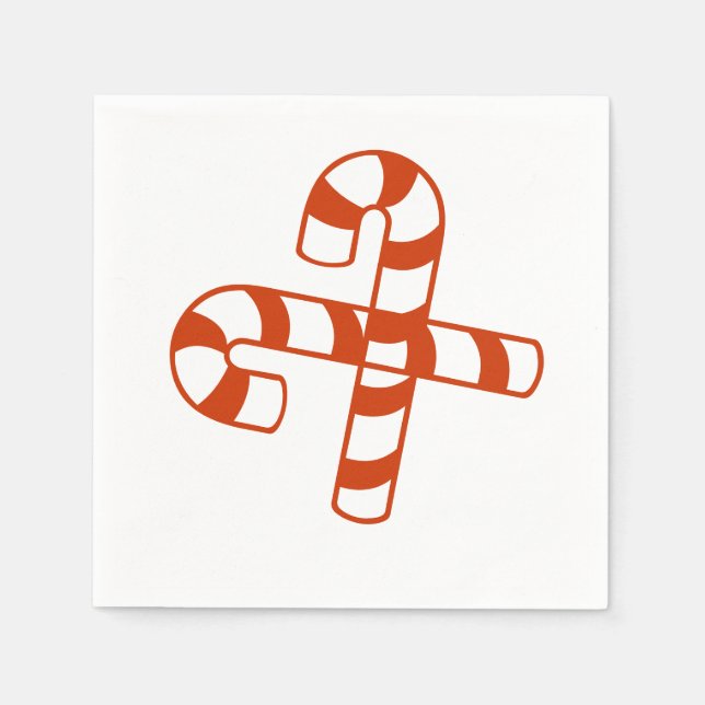 Paper Napkin - Candy Canes (Front)