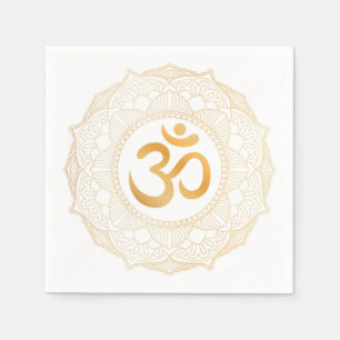 PAPER NAPKIN : GOLD MANDALA & OHM