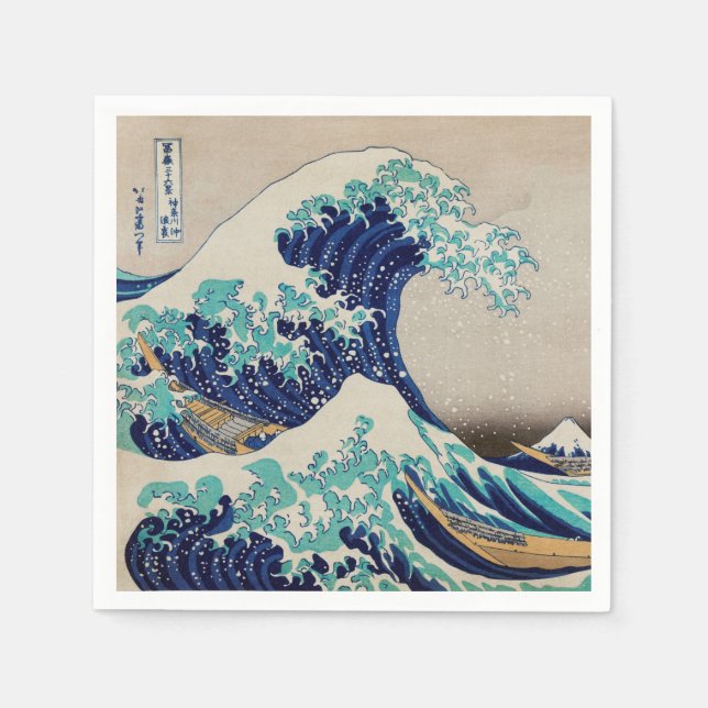 PAPER NAPKIN : HOKUSAI : THE WAVE  (Front)