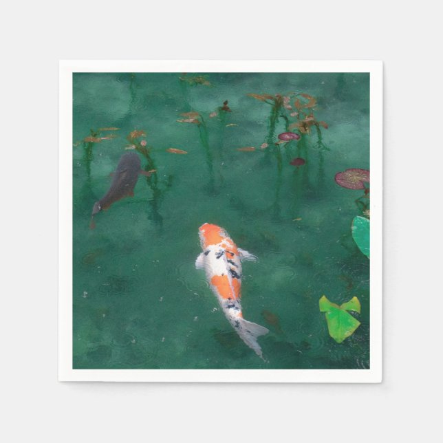 PAPER NAPKIN : JAPANESE PAINTING : KOI (Front)