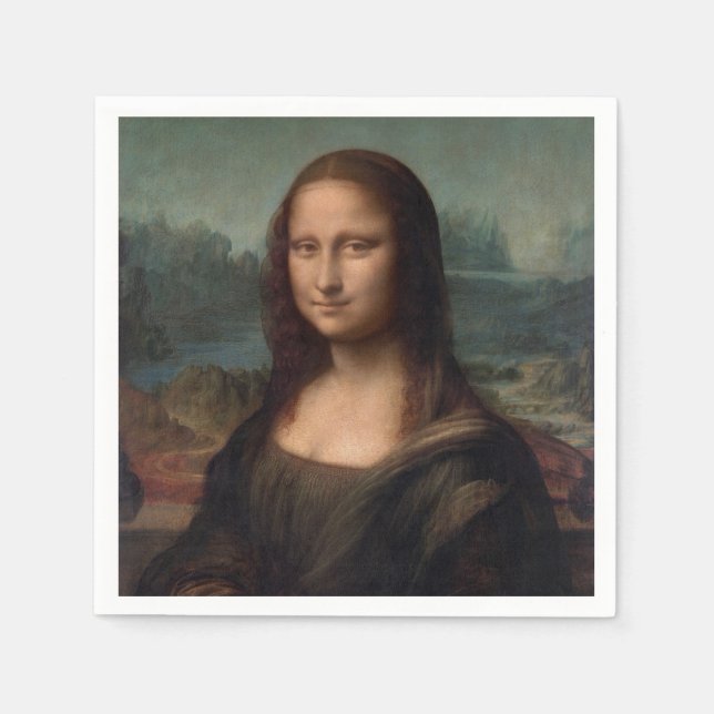 PAPER NAPKIN : LEONARDO DA VINCI : THE MONA LISA (Front)