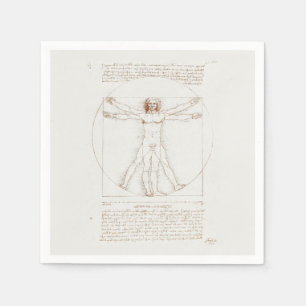 PAPER NAPKIN : LEONARDO DA VINCI : VITRUVIAN MAN