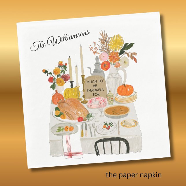 PAPER NAPKIN PERSONALIZED THANKSGIVING TABLE  (Creator Uploaded)