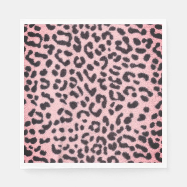 Paper Napkin Pink Leopard Print (Front)
