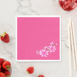 Paper Napkin - Pink Stripped Geraniums