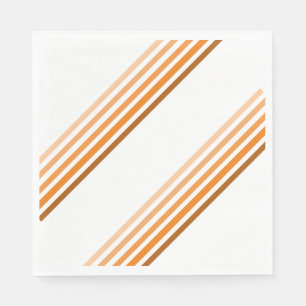 Paper Napkin - Shades of Orange Diagonal Stripes