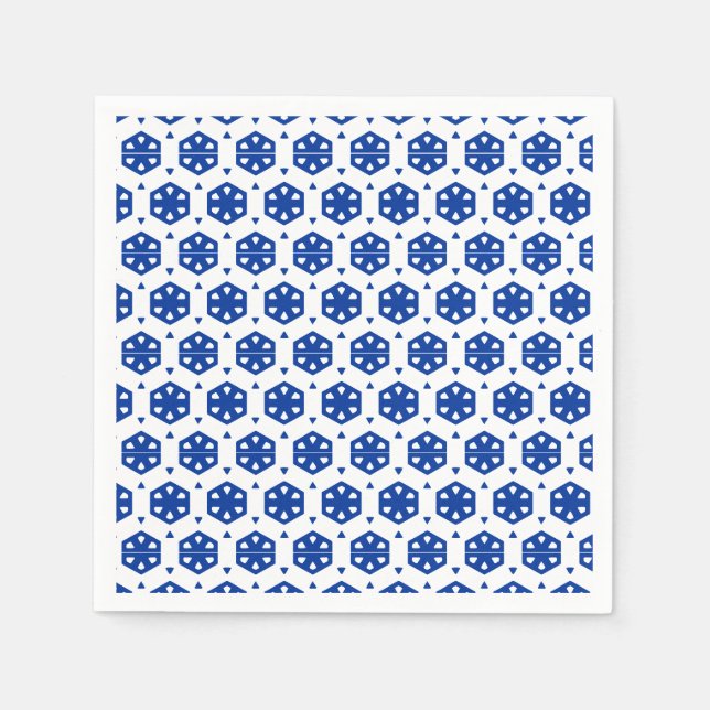 Paper Napkin - Stylised Flowers in Rows (Front)