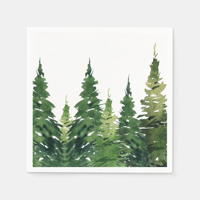 Paper Napkin - Watercolor Forest (Front)