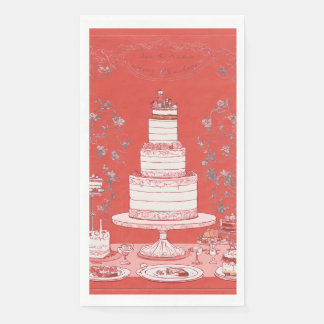Paper Napkin with Cake Image