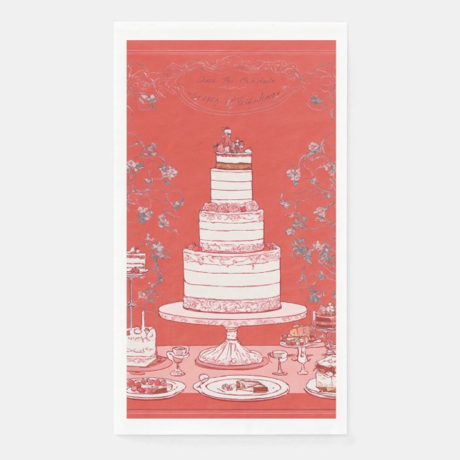 Paper Napkin with Cake Image (Front)