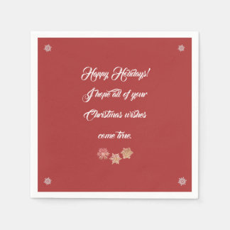 Paper Napkin With Chtistmas Message