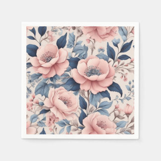 Paper napkin with flower design