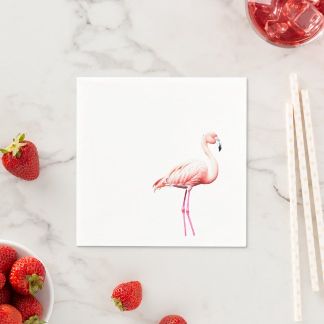 Paper Napkin with Pink Flamingo (Insitu)
