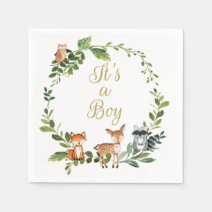 Paper Napkin Woodland Baby Shower Forest Animals