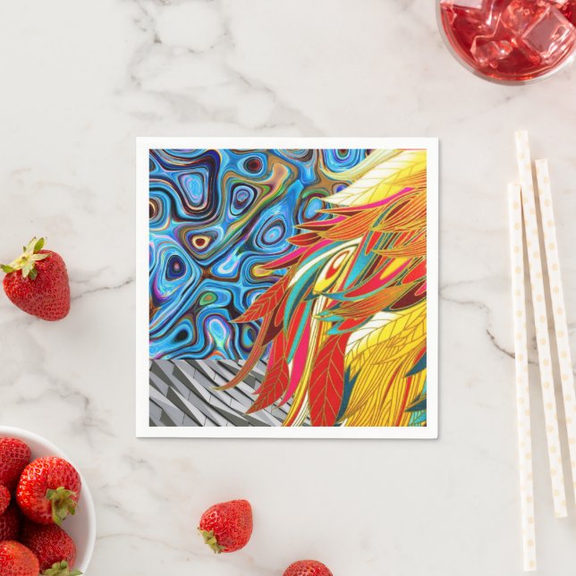 Paper Napkins, Abstract Colours Napkin (Insitu)