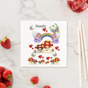Paper Napkins, Angel Mushroom Butterfly Napkin