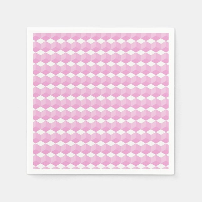 Paper Napkins - Baby Block Pattern in Pinks (Front)