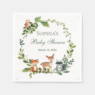 Paper Napkins Baby Shower with Dapple Diaper 