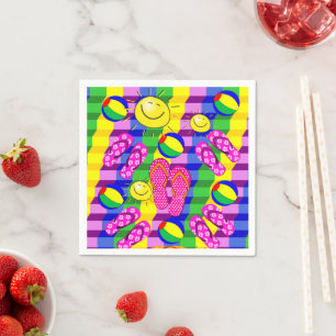 Paper Napkins, Beach Sun Flip Flops Napkin