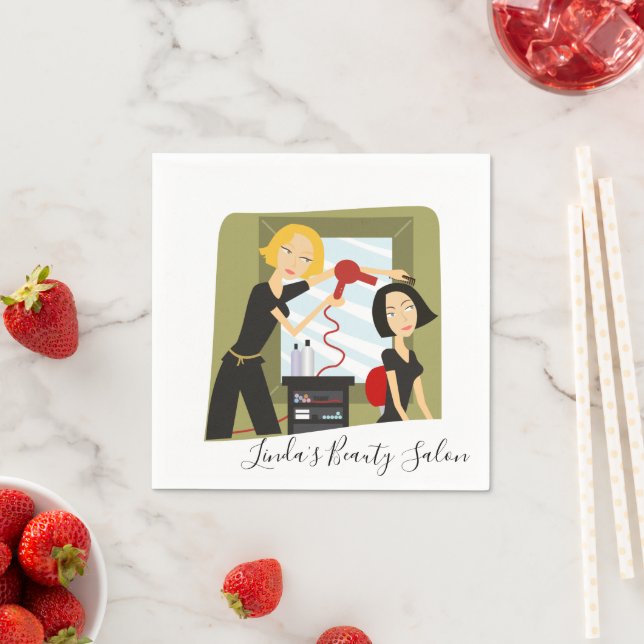 Paper Napkins, Beauty Salon Stylist Napkin (Insitu)