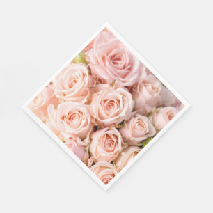 Paper Napkins-Blush Pink Roses Napkin