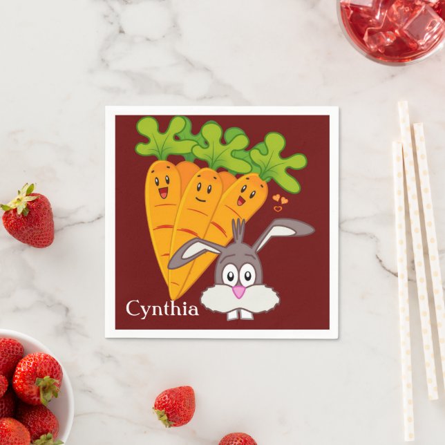 Paper Napkins, Carrots Rabbit Napkin (Insitu)