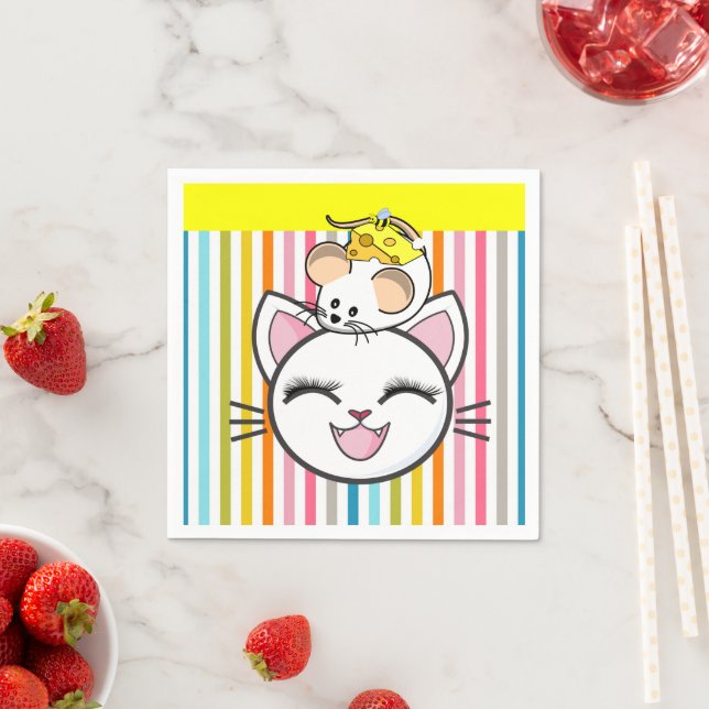 Paper Napkins, Cat Mouse Cheese Napkin (Insitu)