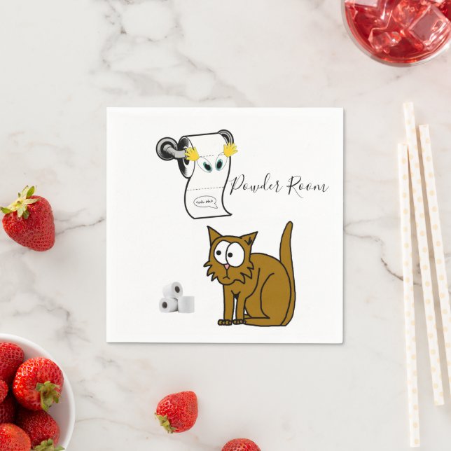 Paper Napkins, Cat Toilet Paper Napkin (Insitu)