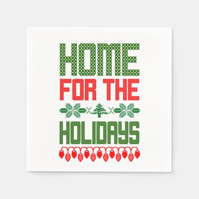 Paper Napkins Christmas Home For The Holidays (Front)