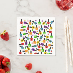 Paper Napkins, Colourful Nail Polish Napkin