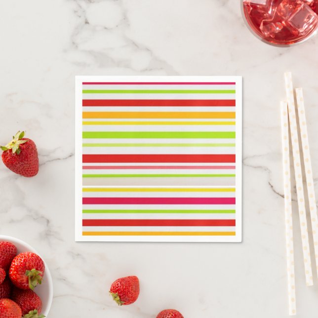 Paper Napkins, Colourful Stripes Napkin (Insitu)