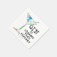 PAPER NAPKINS - GIN IS CHEAPER THAN THERAPY