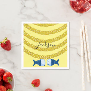 Paper Napkins, Gold Chain Fish Napkin