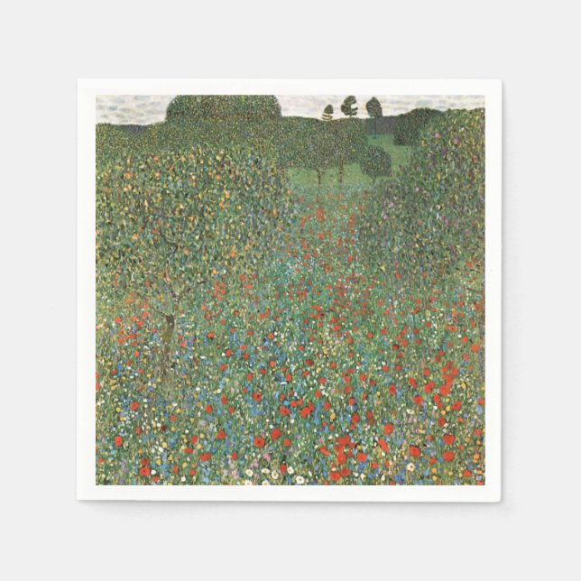 PAPER NAPKINS : GUSTAV KLIMT : MOHNFELD (Front)