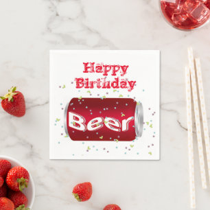 Paper Napkins, Happy Birthday Beer Napkins