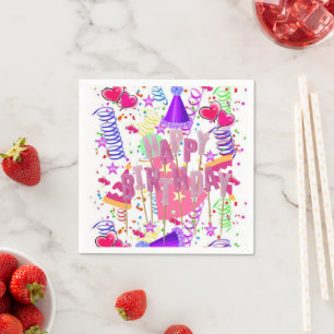 Paper Napkins, Happy Birthday Napkin