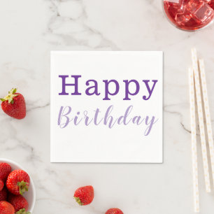 Paper Napkins, Happy Birthday Purple Napkin