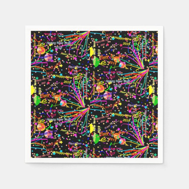 Paper Napkins, Happy New Year 2019 Napkin (Front)