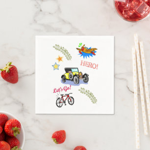 Paper Napkins, Hero Bicycle Car Airplane  Napkin