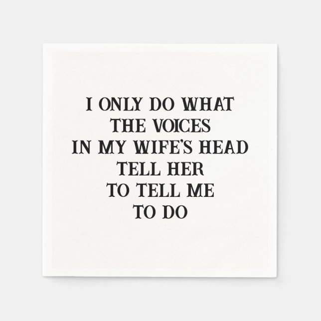 Paper Napkins Husband Wife's Joke  (Front)