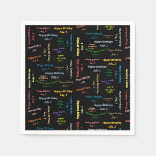 Paper Napkins July, 1 Birthday