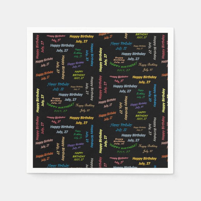 Paper Napkins July, 27 Birthday (Front)