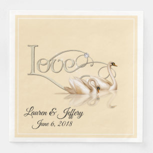 Paper Napkins-Love Swans Napkin