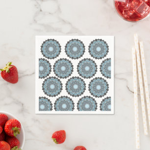 Paper Napkins, Mandala Floral Blue Napkin